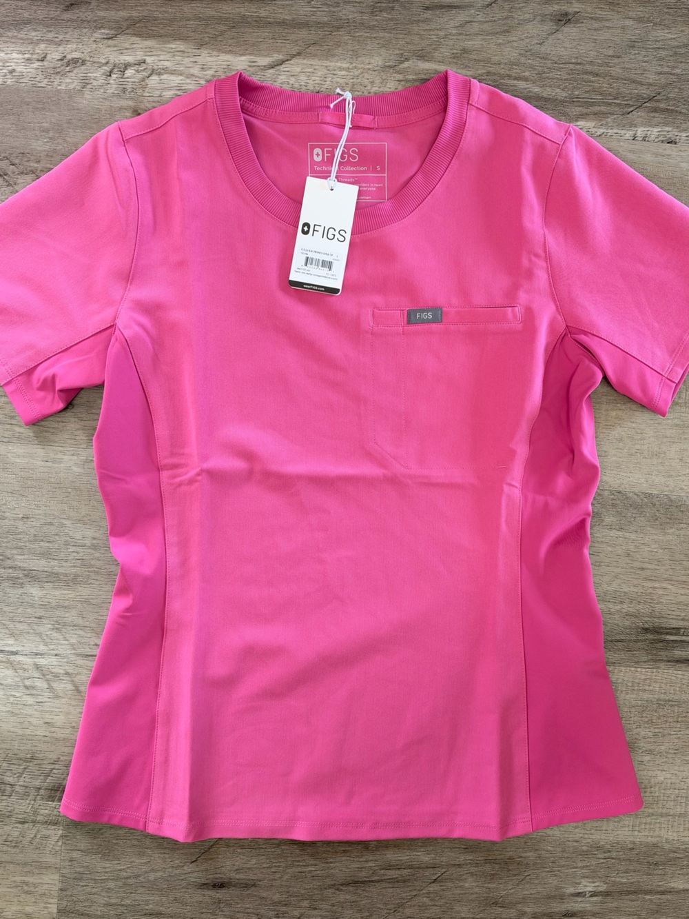 FIGS F’ing Pink Eliza Slim Scrub Top.